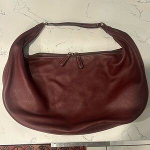 STAUD Crescent Sasha Large Shoulder Bag in Bordeaux